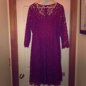 Torrid red lace dress with slip size 20